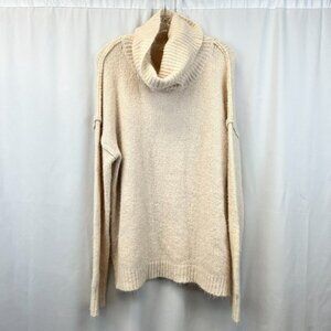 Reb. in J. Womens Cream Knitted Turtleneck Sweater Pullover Sweater Size Large
